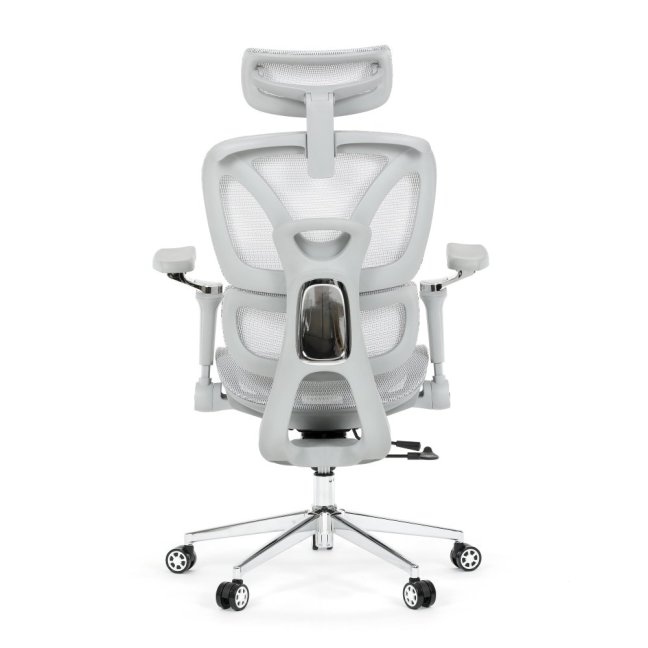 Kancelářská ergonomická židle PORTE — síťovina, šedá