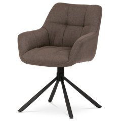 Jídelní otočné křeslo RODON — kov, látka, hnědá