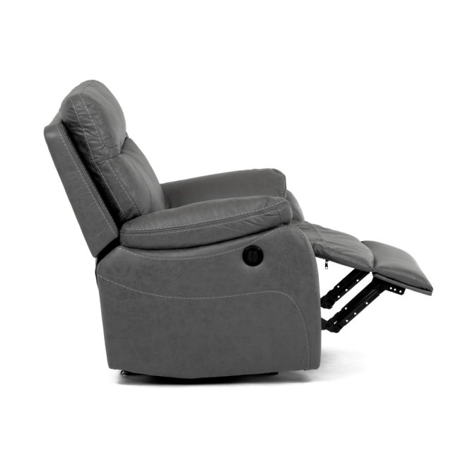 Relaxační křeslo BENNY s elektrickým polohováním — látka, šedá