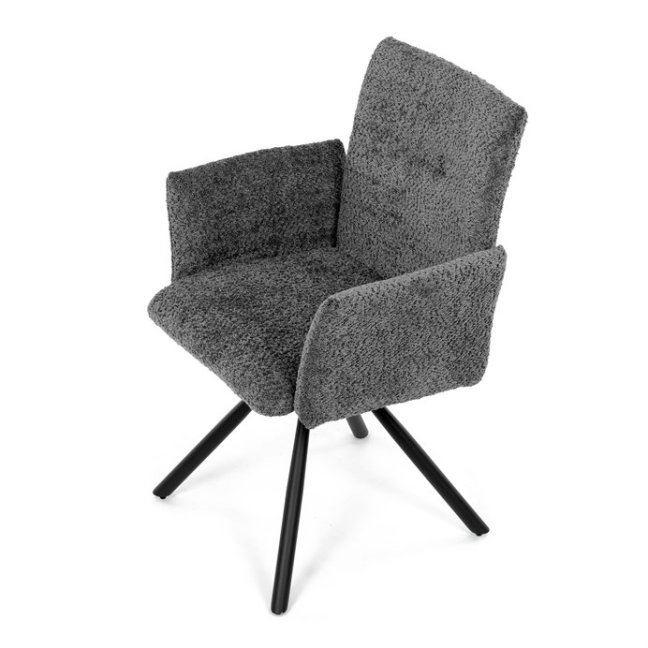 Jídelní otočné křeslo MANKA — kov, látka, více barev - Barevné varianty jídelního křesla MANKA: Šedá