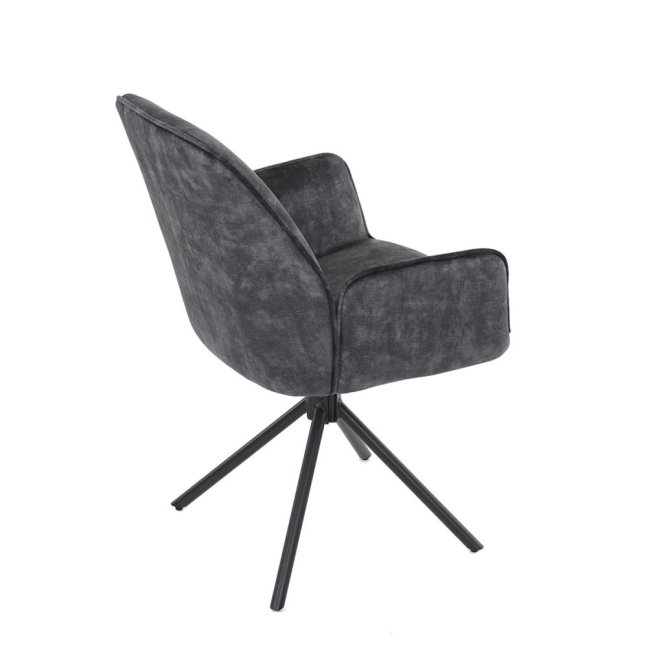 Jídelní křeslo ASTRID — kov, samet, černá