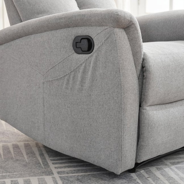 Relaxační polohovací TV křeslo ASTER — látka, světle šedá