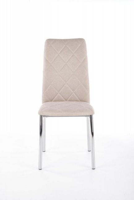 Jídelní židle HARRY — kov, látka, chrom / béžová