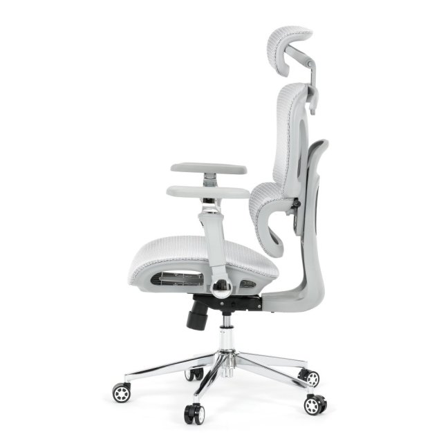 Kancelářská ergonomická židle PORTE — síťovina, šedá