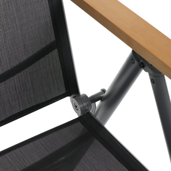 Zahradní skládací křeslo SORA — kov, textil, šedá