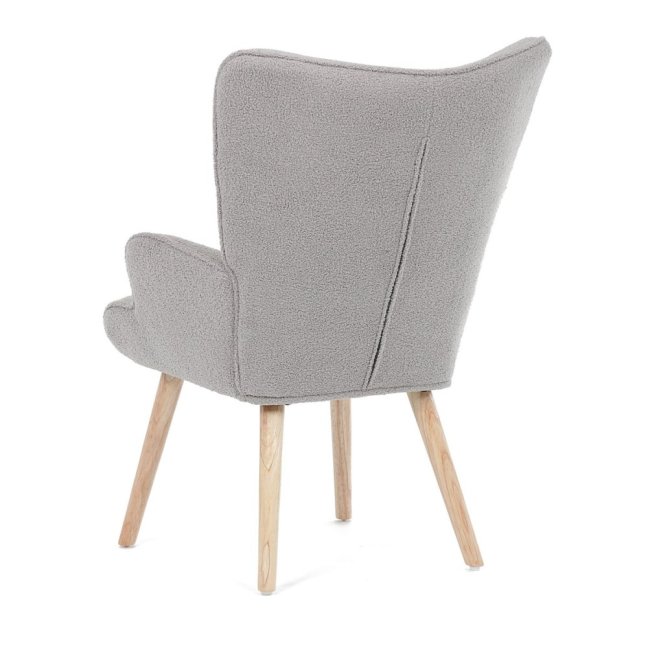 Relaxační křeslo ušák ROMEO — masiv, látka, přírodní / šedá