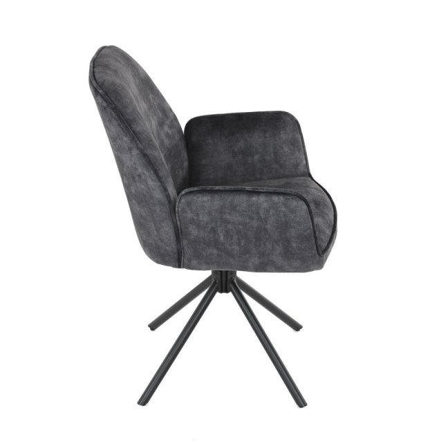 Jídelní křeslo ASTRID — kov, samet, černá