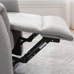Relaxační polohovací TV křeslo ASTER — látka, světle šedá