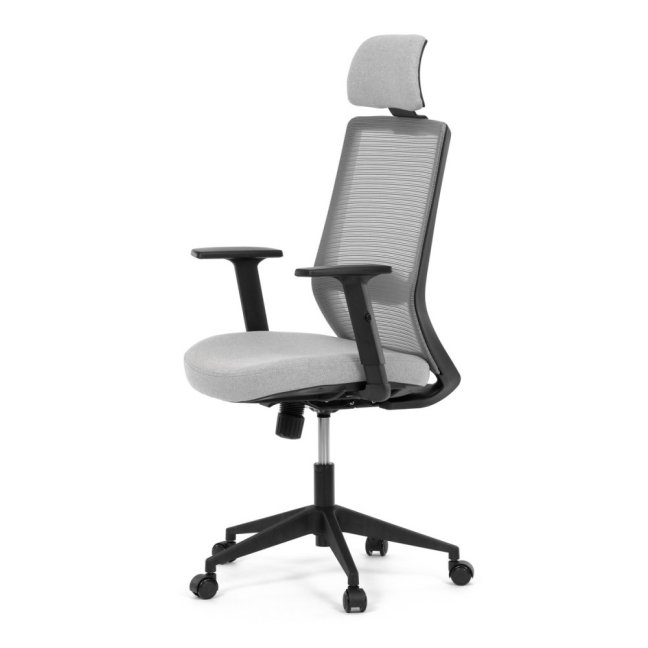 Kancelářská ergonomická židle SENA — látka, černá / šedá