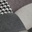 Relaxační křeslo ušák LISA + taburet — masiv, látka, černobílý patchwork
