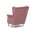 Relaxační křeslo ušák MAVEN — masiv, látka, přírodní / růžová