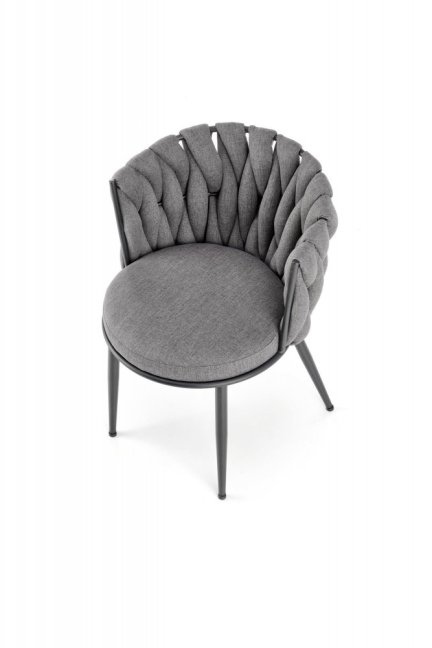 Designové jídelní křeslo MANDY — kov, látka, černá / šedá