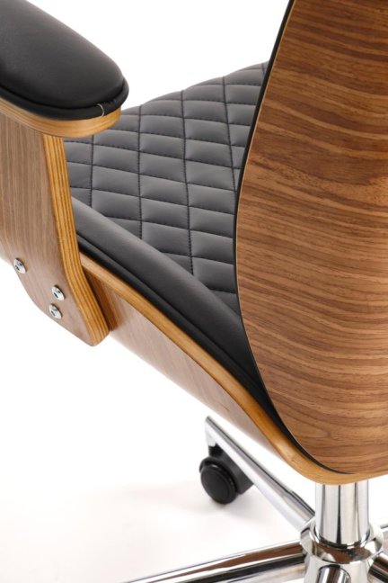 Kancelářská otočná židle TIMBER — ekokůže, ořech / černá