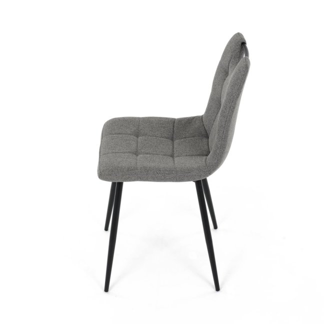 Jídelní židle KLAUDIUS — kov, látka, černá / šedá, nosnost 150 kg