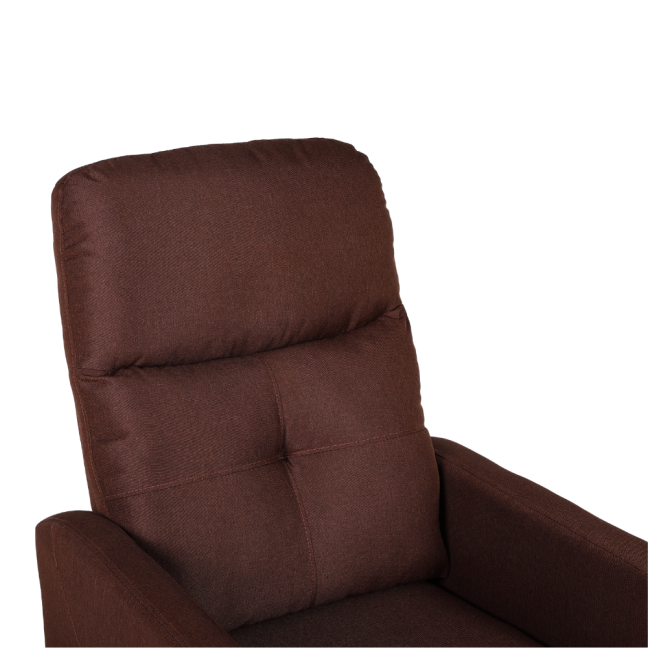 Relaxační polohovací TV křeslo MODO — látka, hnědá, nosnost 130 kg