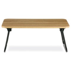 Skládací konferenční stolek NIKOL — kov, MDF, černá / dekor dubu