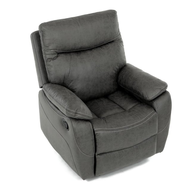 Relaxační polohovací TV křeslo NORBERT — látka, šedá, nosnost 150 kg