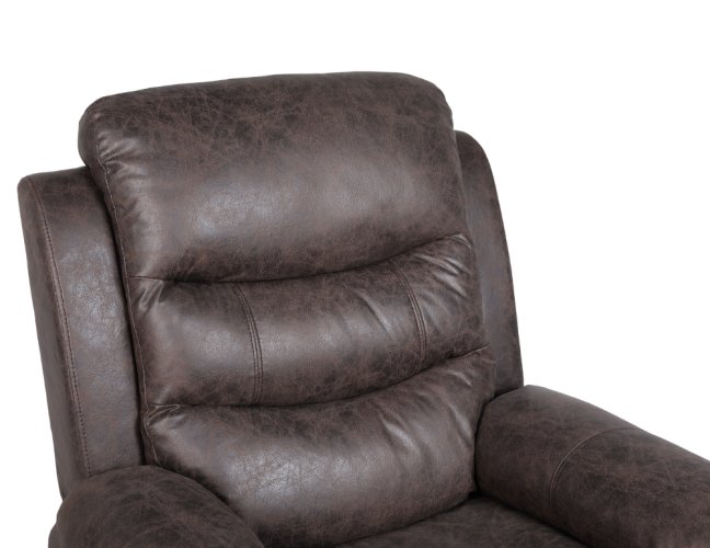 Relaxační polohovací TV křeslo HAVEN — látka, hnědá, nosnost 130 kg