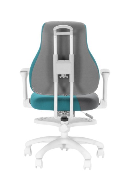 Dětská rostoucí židle Neoseat KINDER WHITE PLUS — látka, šedá / tyrkysová