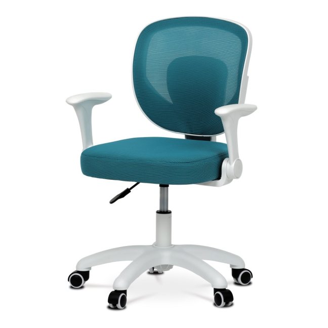 Dětská pracovní židle DINO — síť / látka, tyrkysová