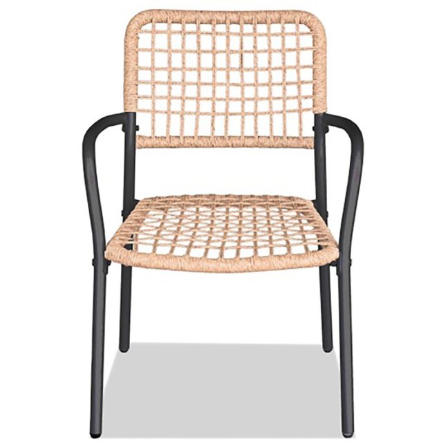 Zahradní set BONTAS 1 + 2 — kov, umělý ratan, antracit / přírodní