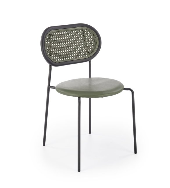 Jídelní židle RONALD — kov, umělý ratan, více barev - Barevné varianty jídelní židle RONALD: Zelená