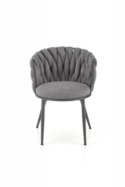 Designové jídelní křeslo MANDY — kov, látka, černá / šedá