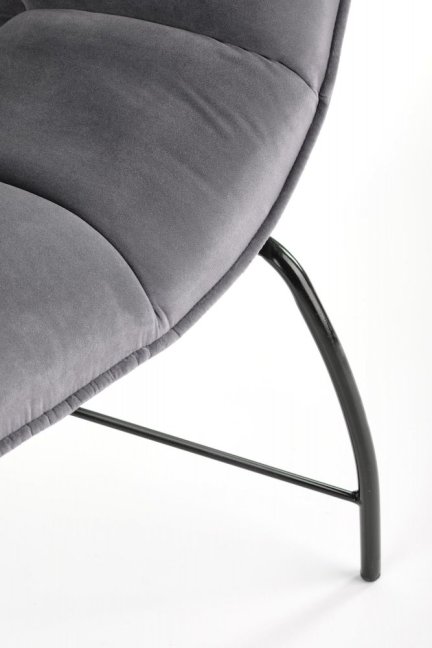 Designové křeslo BELTON — kov, látka, šedá