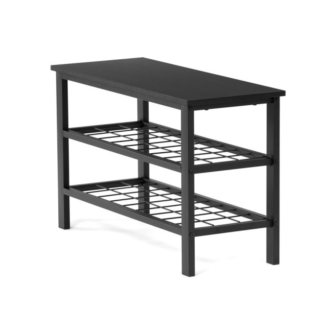 Botník ALBEDO — kov, MDF, černá