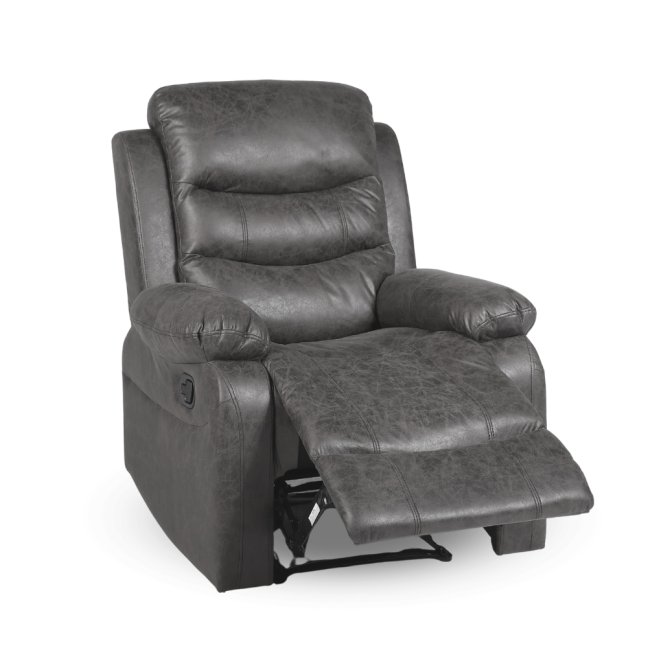 Relaxační polohovací TV křeslo HAVEN — látka, šedá, nosnost 130 kg