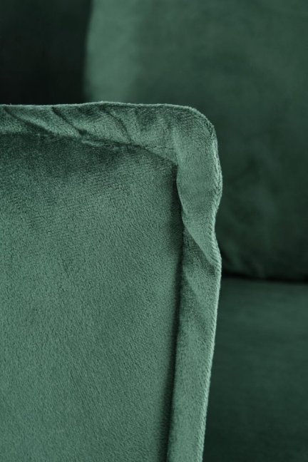 Designové křeslo ALMOND — kov, látka, zlatá / zelená