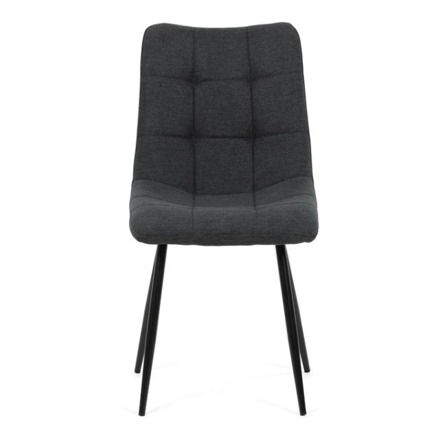 Jídelní židle DAEMON — kov, látka, černá / tmavě šedá