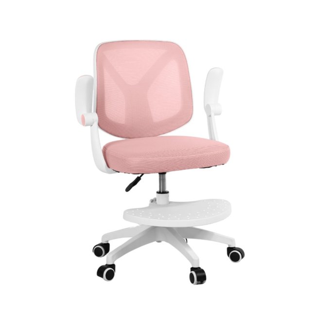 Dětská otočná židle Neoseat JUNI 010 s podnoží — látka, růžová