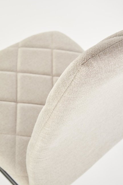 Jídelní židle HARRY — kov, látka, chrom / béžová