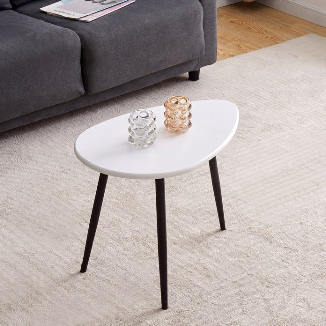 Konferenční stůl MONET — kov, MDF, černá / bílá