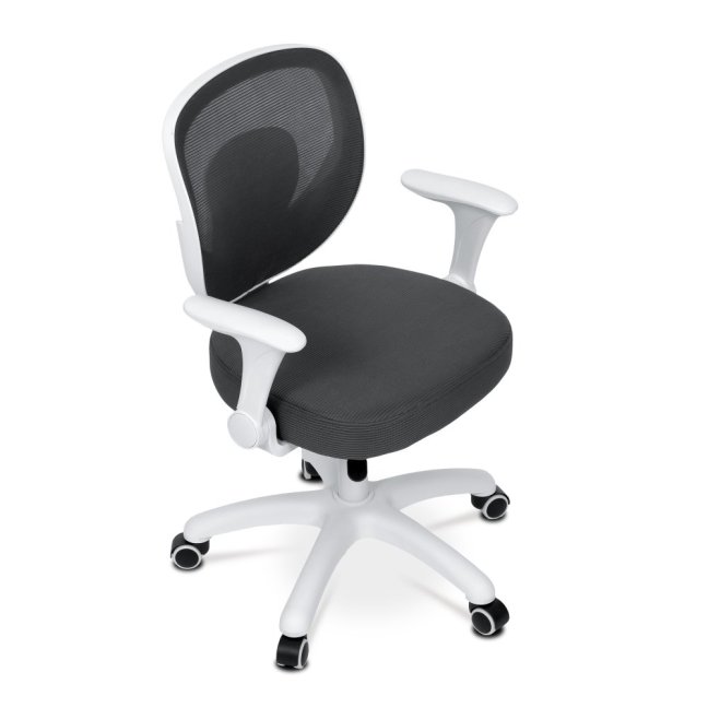 Dětská pracovní židle DINO — síť / látka, tmavě šedá