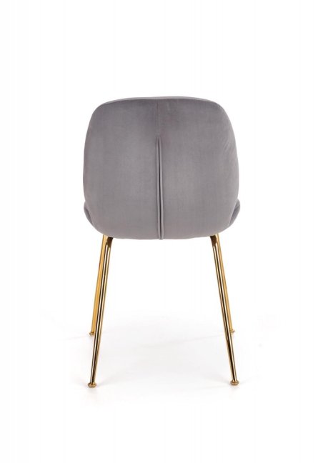Jídelní židle CLARIE — kov, samet, zlatá / šedá