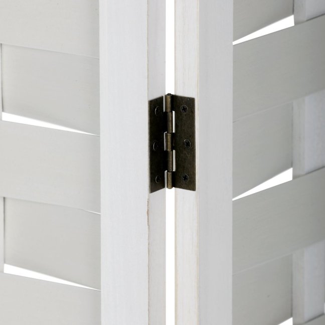 3dílný paravan MAKOTO — dřevo, bílá