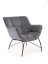 Designové křeslo BELTON — kov, látka, šedá