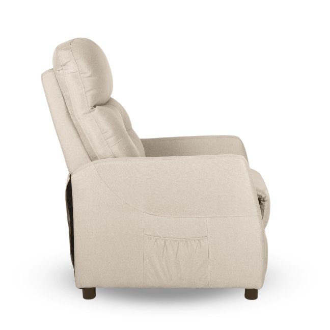 Relaxační polohovací TV křeslo MODO — látka, béžová, nosnost 130 kg