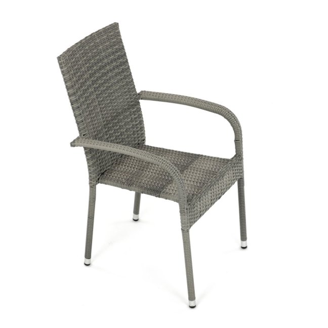 Zahradní křeslo SELEN — kov, umělý ratan, šedá