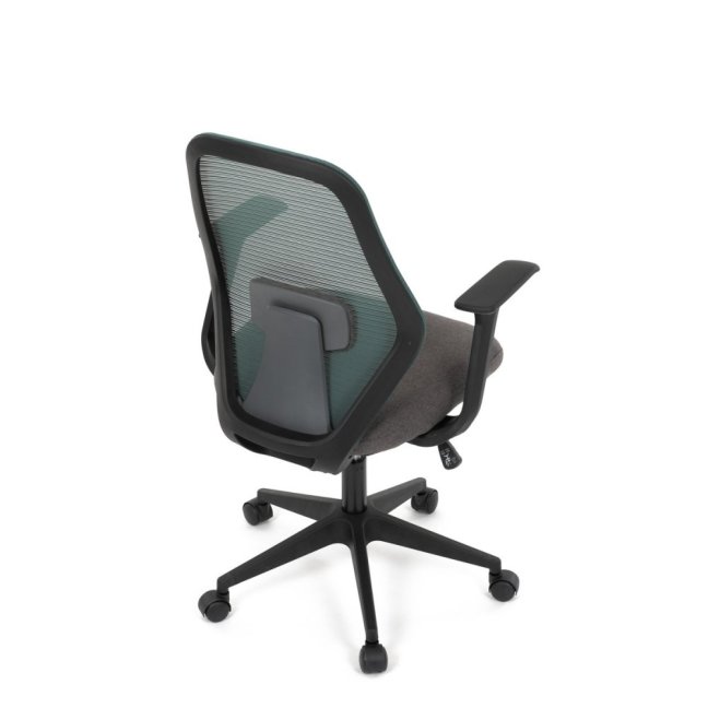 Kancelářská otočná židle DEVIN — látka, černá / zelená