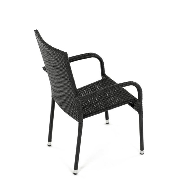 Zahradní křeslo SELEN — kov, umělý ratan, černá