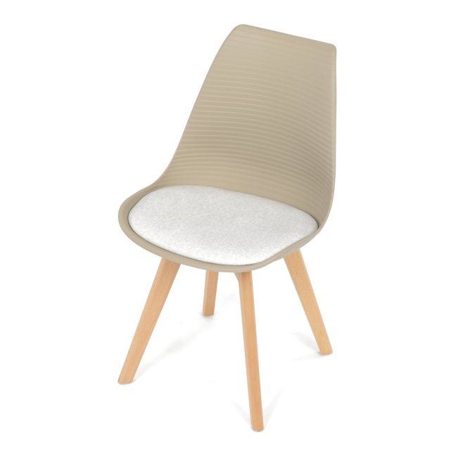 Jídelní židle ALETE — plast, samet, hnědá / bílá