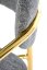 Jídelní křeslo LADONE — kov, látka, zlatá / šedá