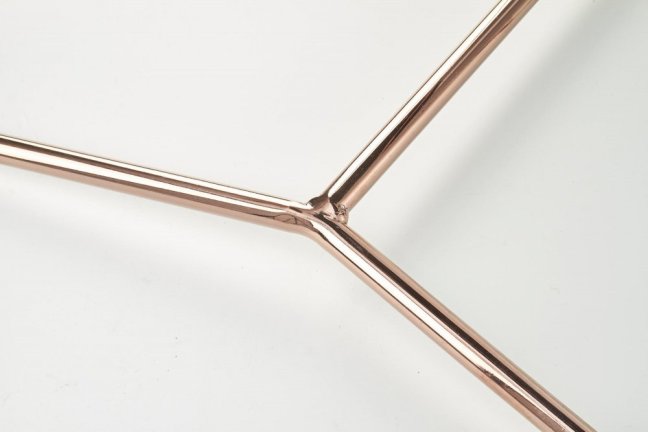 Jídelní židle SKORA — kov, ekokůže, látka, zlatá / krémová