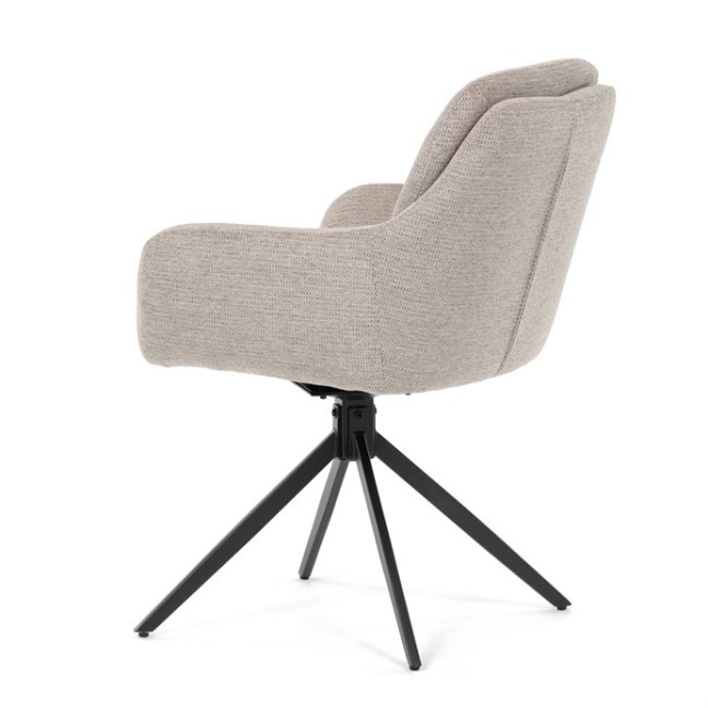 Jídelní otočné křeslo PAMELA — kov, látka, lanýžová