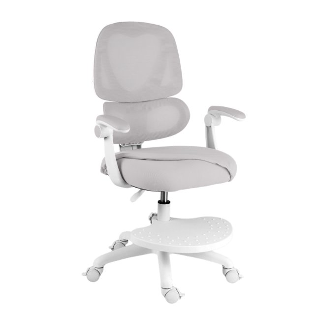 Dětská otočná židle Neoseat JUNI 023 — látka, pratelný potah, šedá