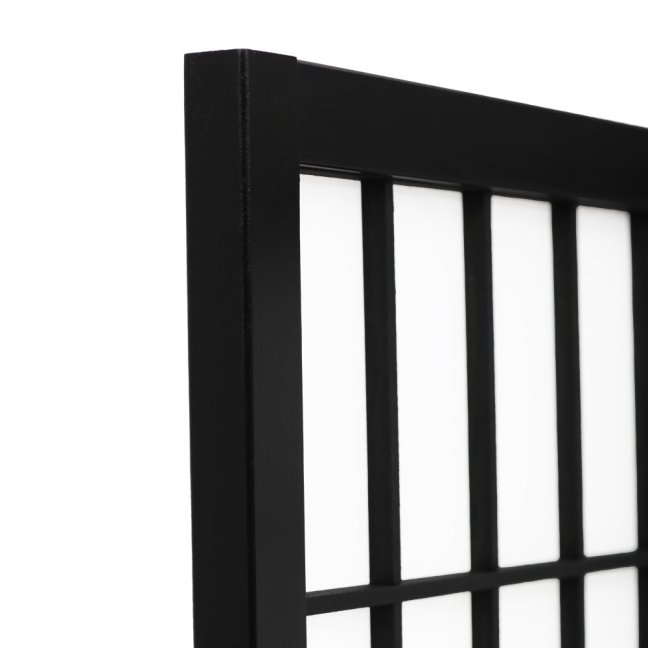 3dílný paravan LANT — dřevo, tkanina, černá