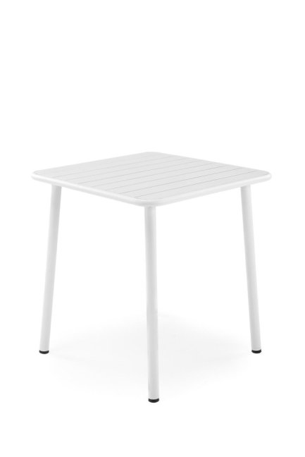 Zahradní stůl BOSCO — 70 x 70 cm, kov, bílá